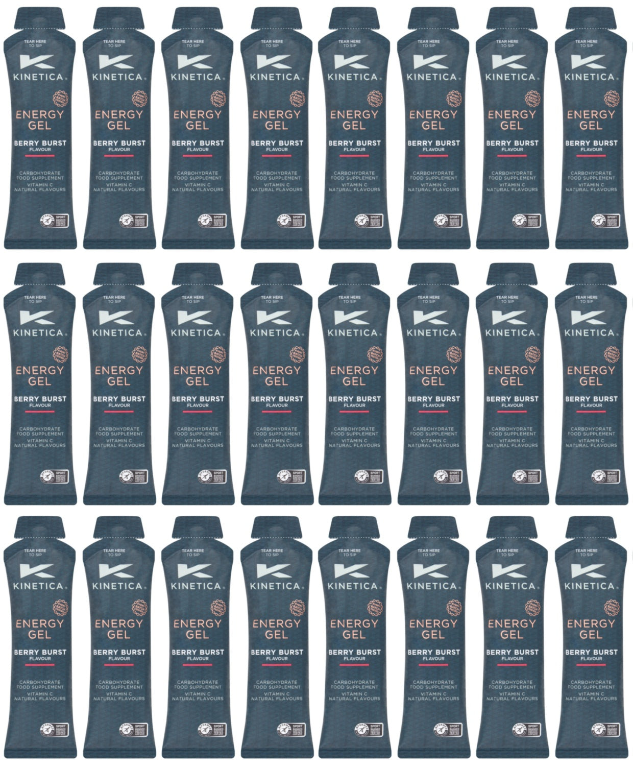 24 x Kinetica Energy Gel Berry Burst Flavour 70ml