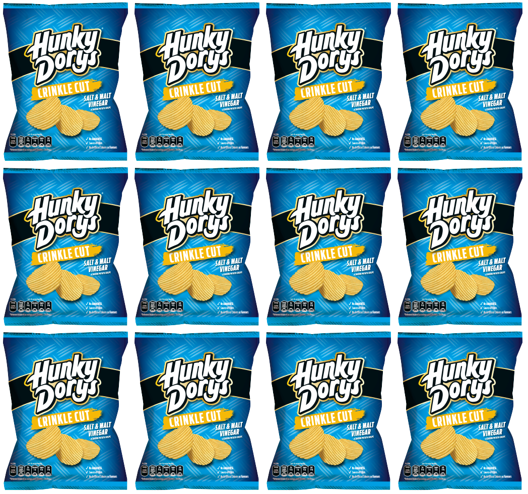 12 x Hunky Dorys Salt & Malt Vinegar Crisps 135G