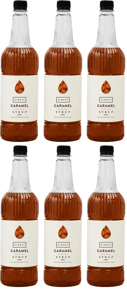6 x Simply Caramel Flavoured Syrup 1 Litre