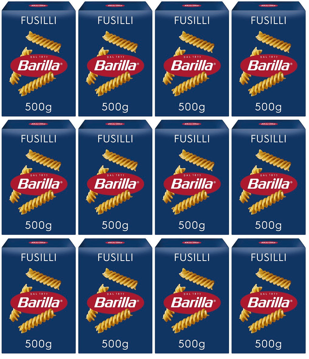 12 x Barilla Pasta Fusilli  - 500GM