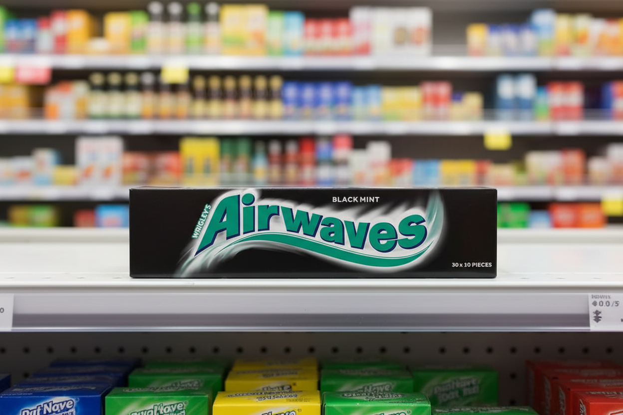 30 x Airwaves Black Mint Flavour Sugar Free Chewing Gum 10 Pieces