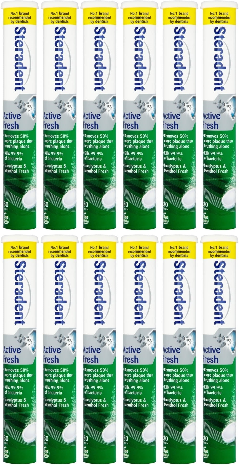 12 x Steradent Active Fresh  - 30 PACK