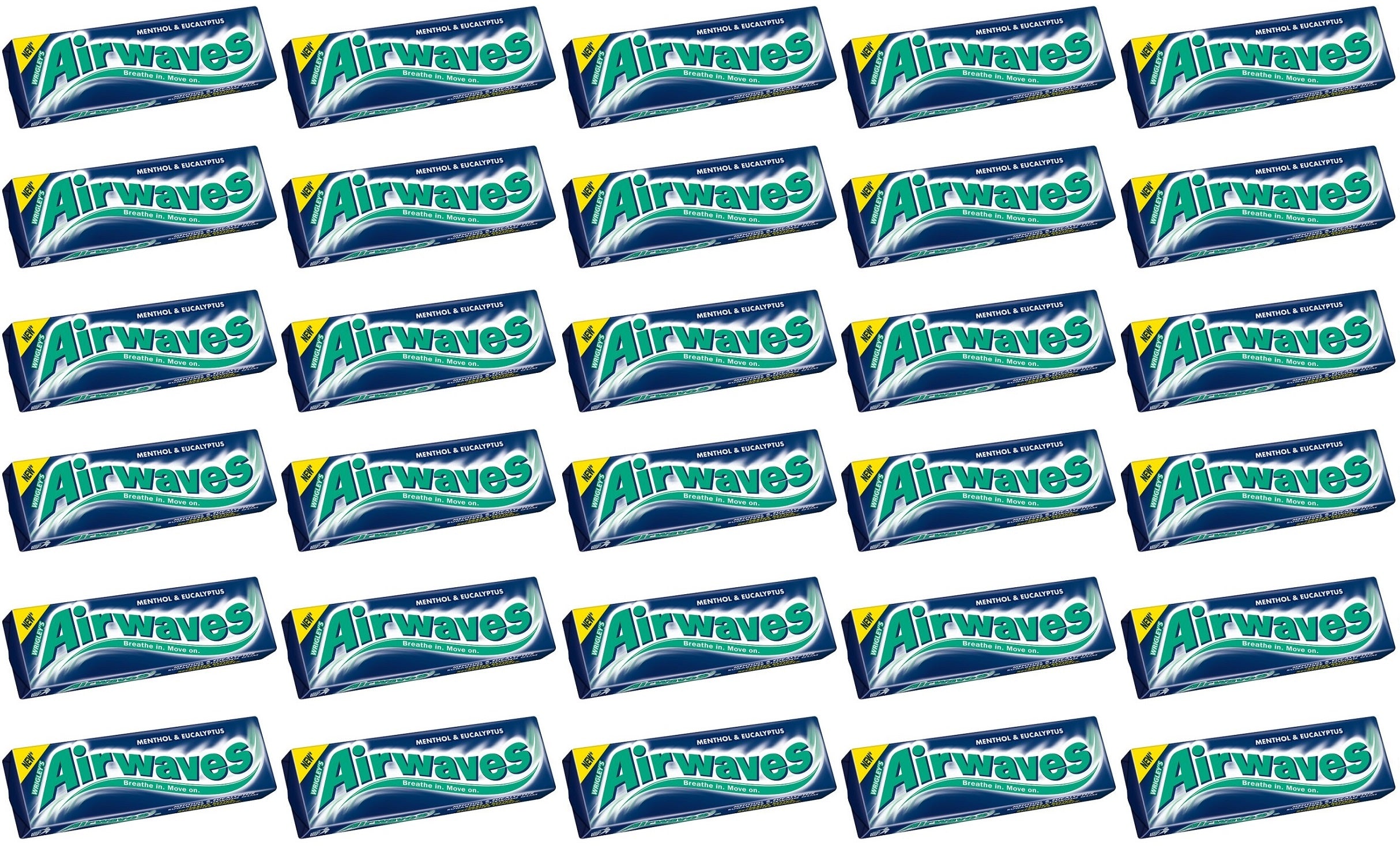 30 x Airwaves Menthol & Eucalyptus Sugarfree Chewing Gum 10 Pieces