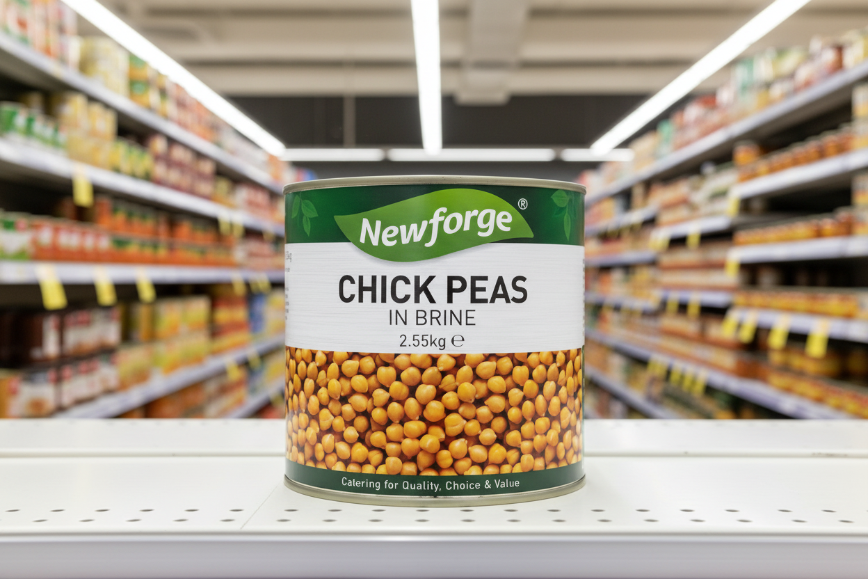 6 x Newforge Chick Peas In Brine 2.55Kg