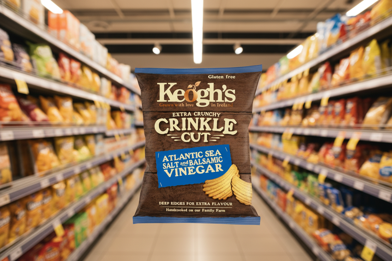 24 x Keoghs Crinkle Cut Sea Salt & Balsamic Vinegar 50Gm