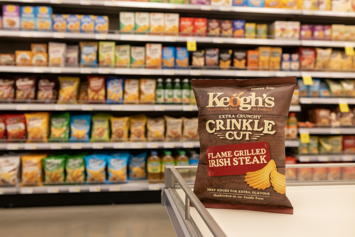 24 x Keoghs Crinkle Cut Flame Grilled Steak 50Gm