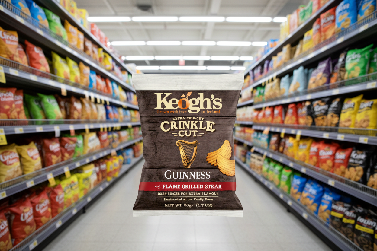 24 X Keoghs Crinkle Cut Guinness & Steak 50Gm