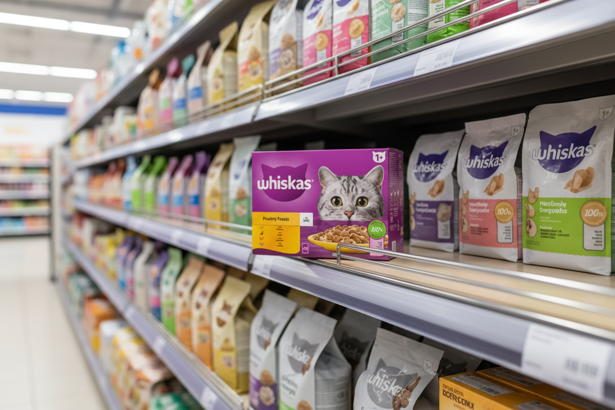 4 x Whiskas Cat 1+ Pouch Jelly Poultry Feast 12 Pack - 12X85Gm