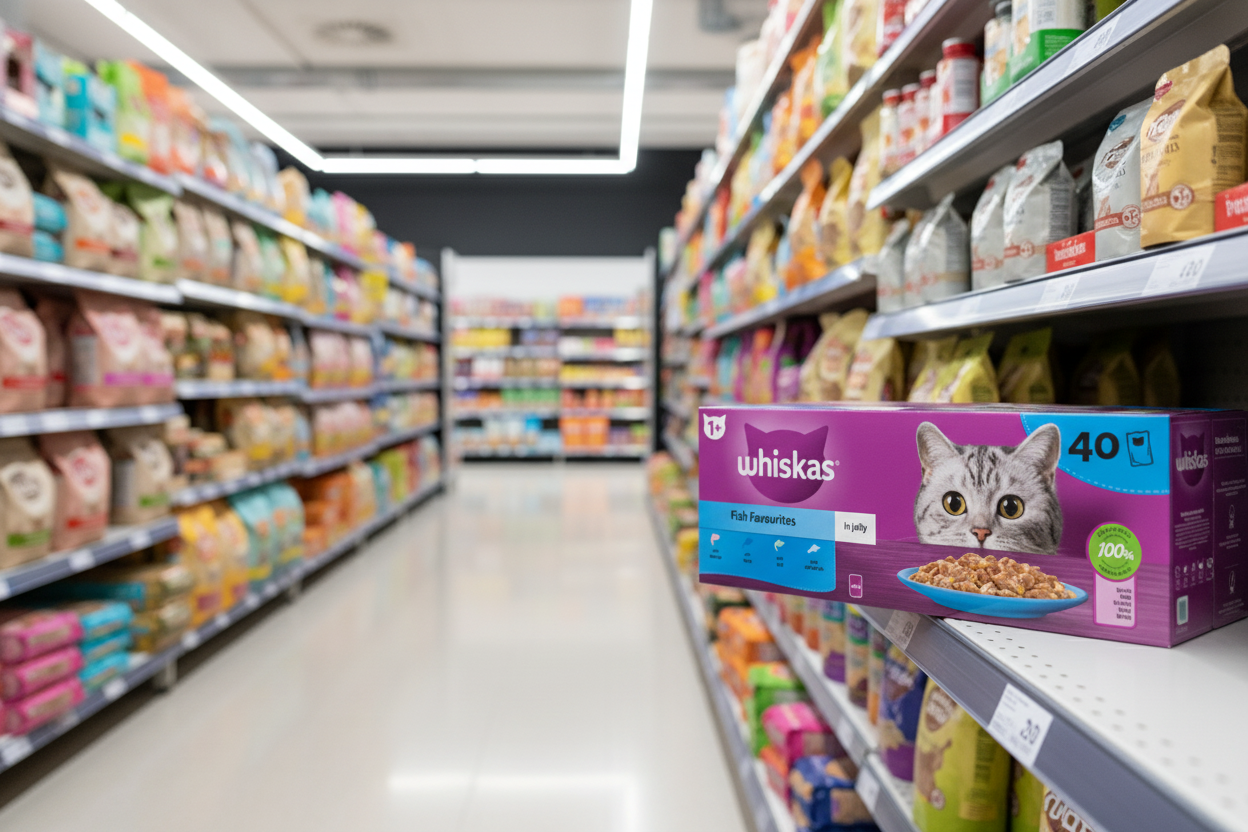 40 x Whiskas Cat 1+ Pouch Jelly Fish Favourites (85Gm)