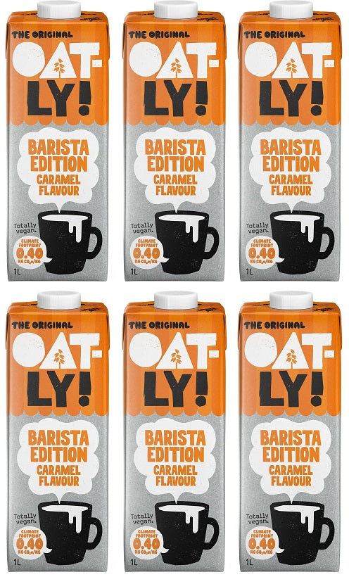 6 X Oatly Barista Edition Caramel Flavour Oat Drink - 1Ltr