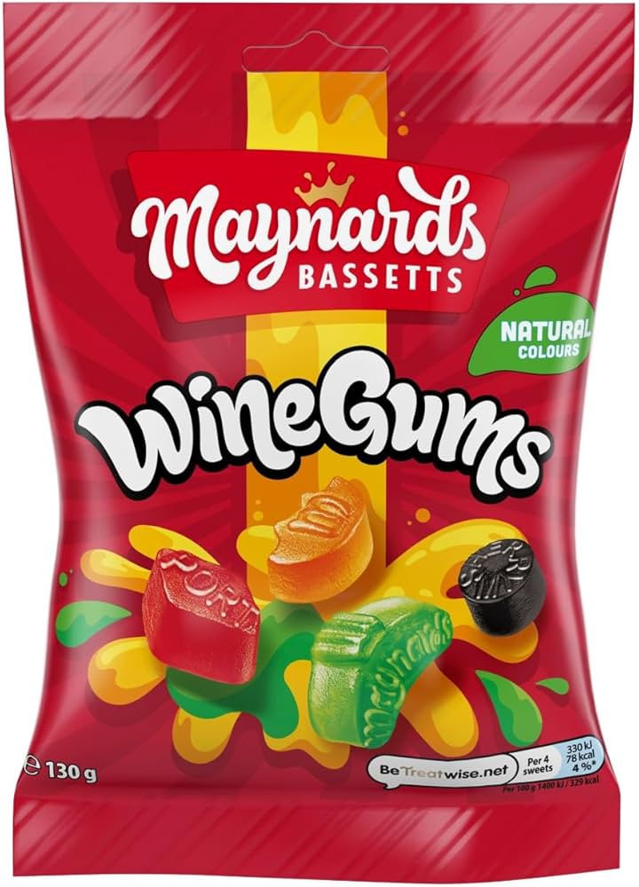 Maynards Bassetts Wine Gums Sweets Bag 130G