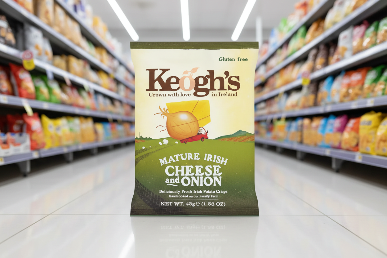 24 x Keogh's Mature Irish Cheese And Onion 45G