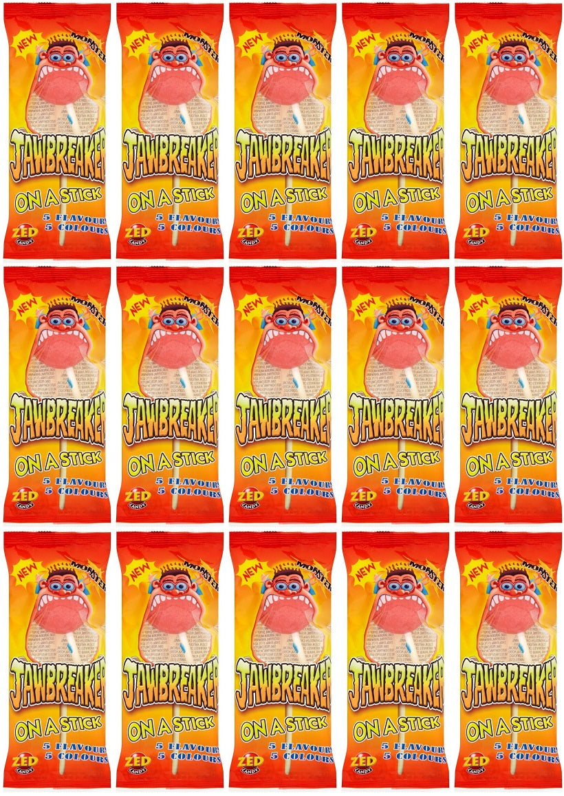 15 x Jawbreaker Zed Candy On A Stick 60G