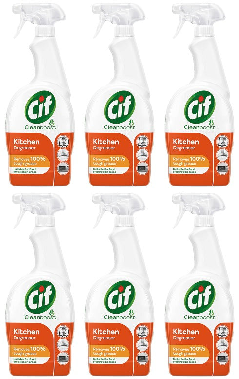6 x Cif  Kitchen Spray Cleanboost 700 Ml