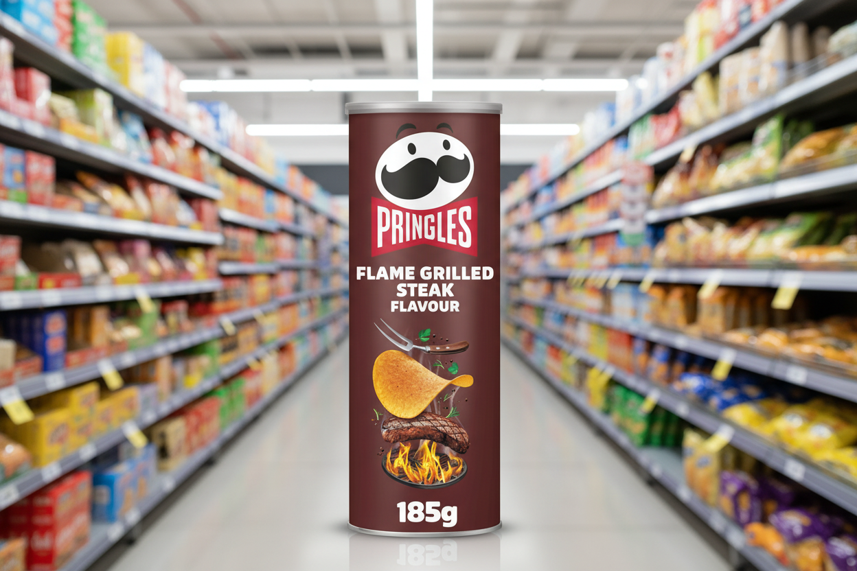 19 x Pringles Flame Grilled Steak  - 185GM