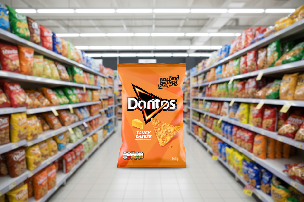 12 x Doritos Tangy Cheese Large Bag 140Gm
