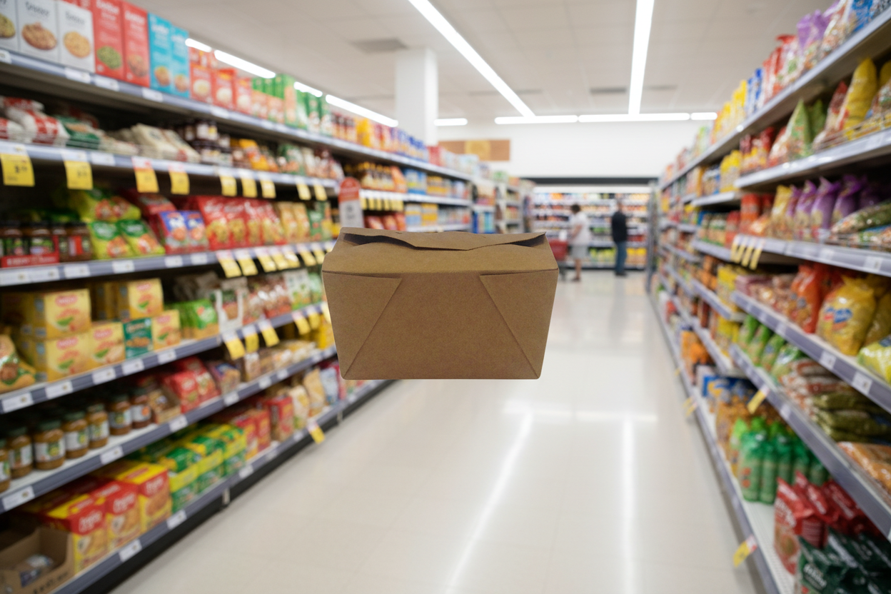 Bagasse Meal Box 2 Compartment 9 X 6