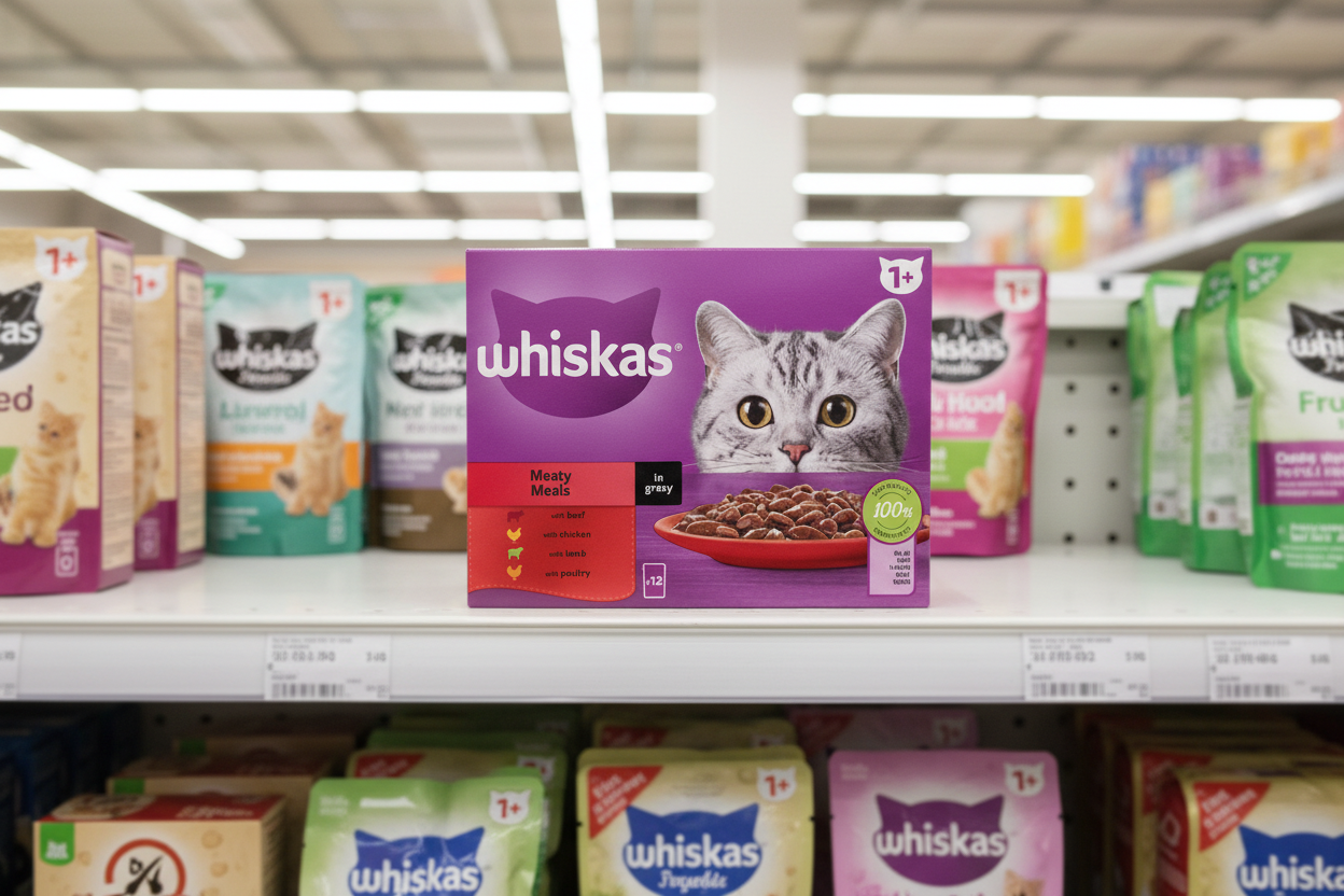 4 x Whiskas 1+ Meaty Meals In Gravy 12 X 85G (1.02Kg)