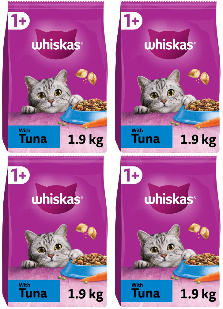 4 x Whiskas 1+ With Glorious Tuna 1.9Kg