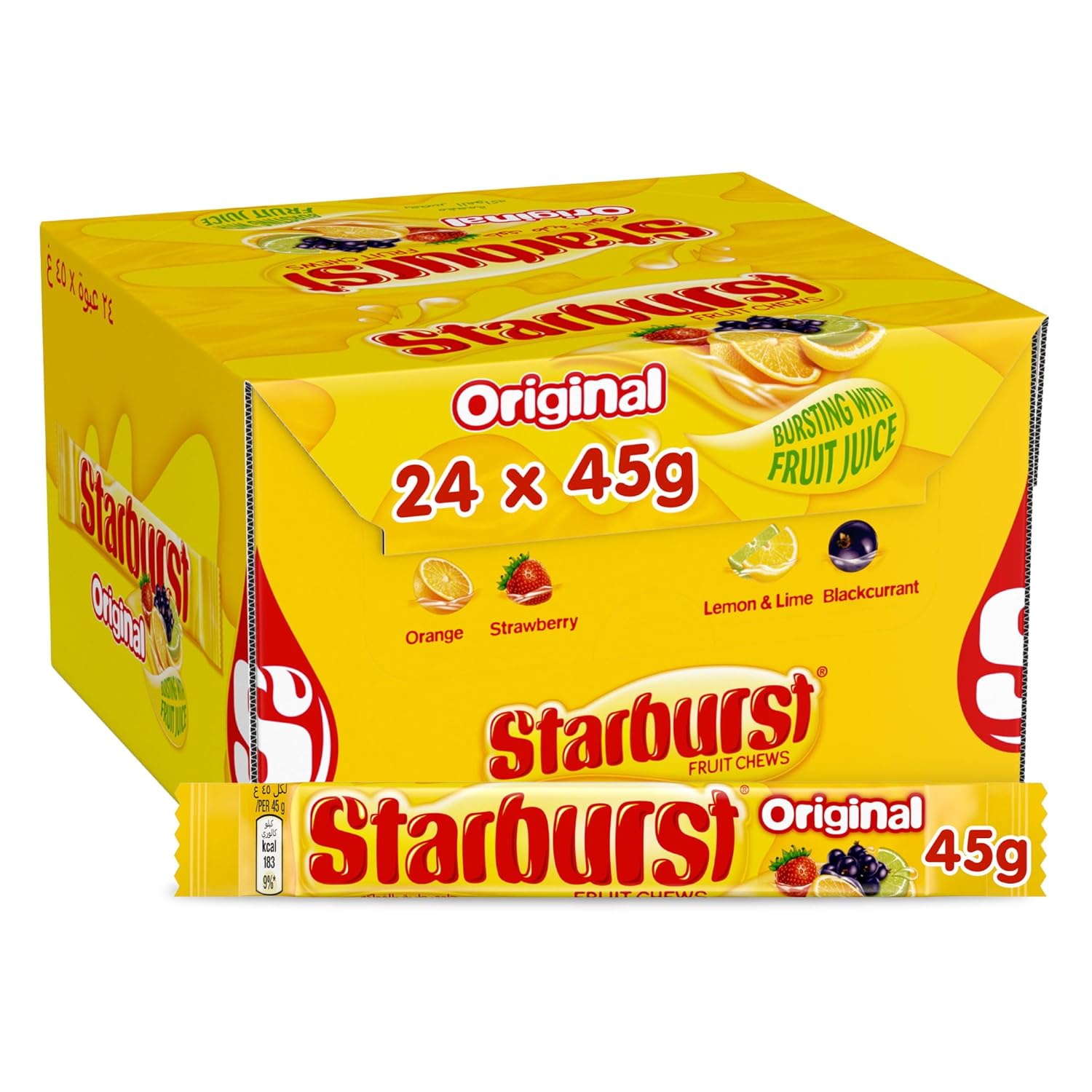 24 x Starburst Original Fruit Chews Sweets 45G