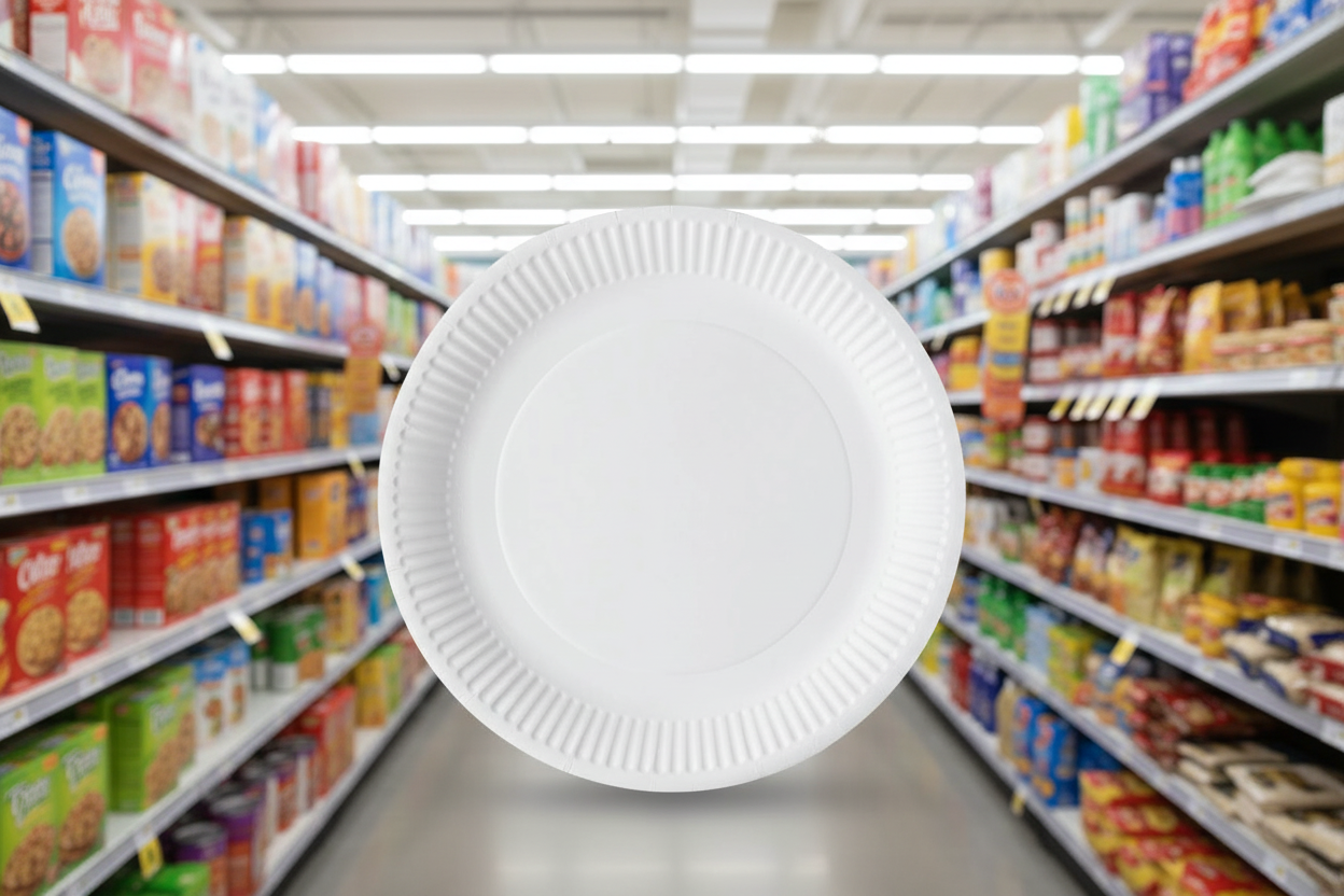 10 x Green Spirit 9 Round Paper Plates 100 Plates