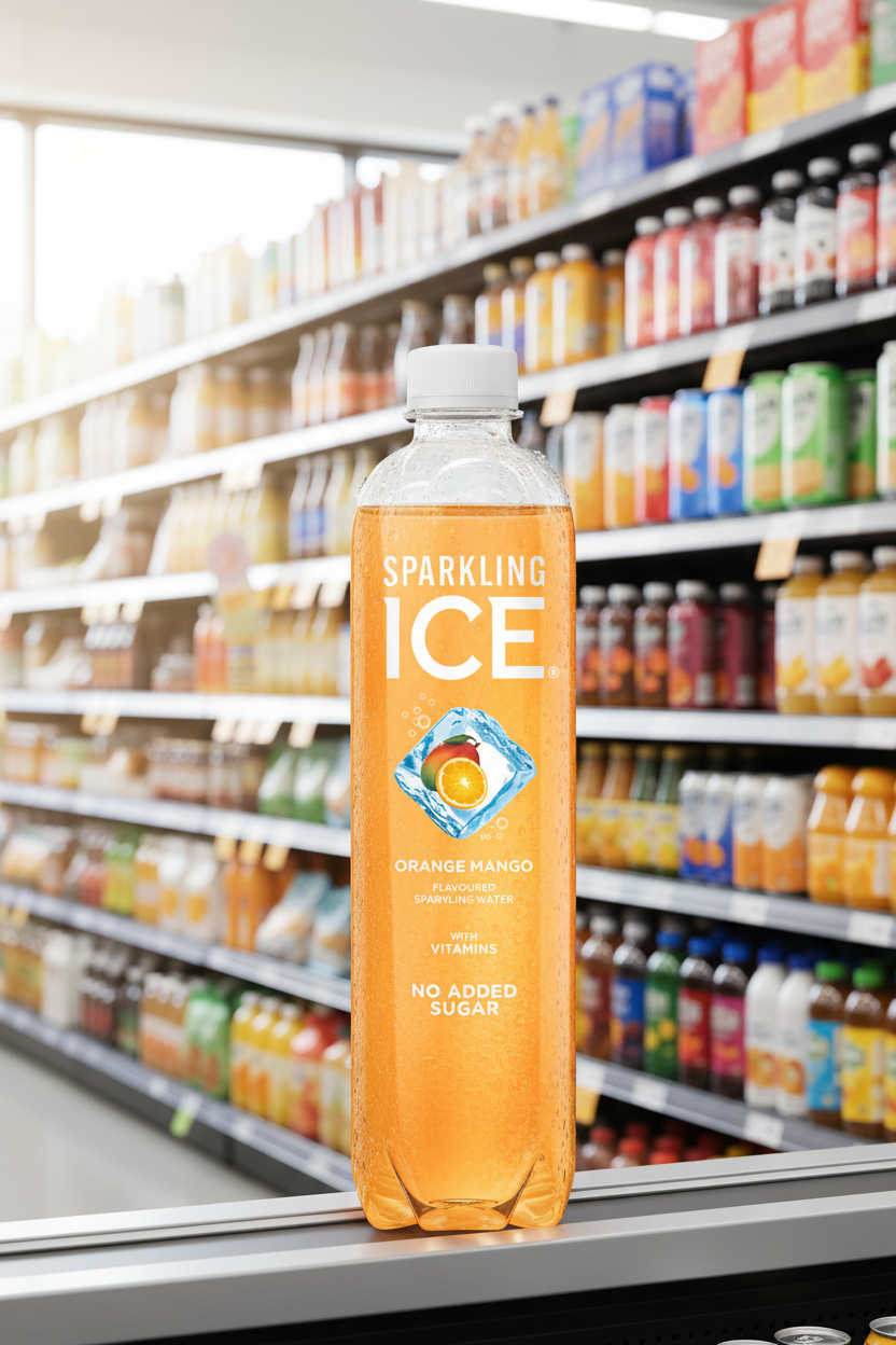 12 x Sparkling Ice Orange Mango Flavoured Sparkling Water 500Ml