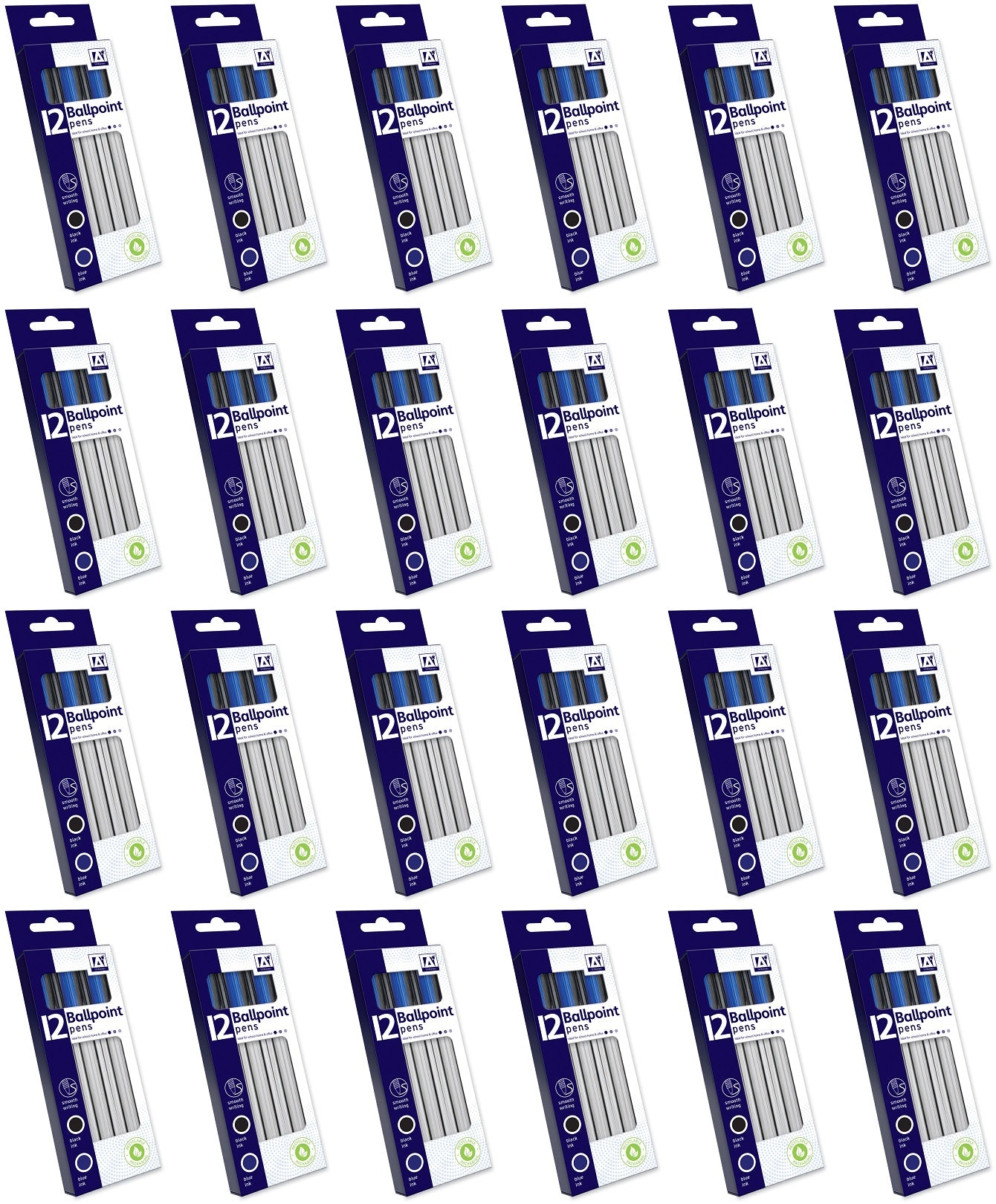 24 x 12 Ballpoint Pens Black