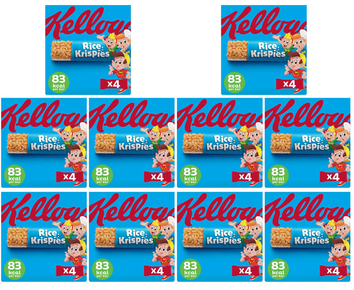 10 X Kellogg'S Rice Krispies Cereal Bars 4 Pack - 80Gm