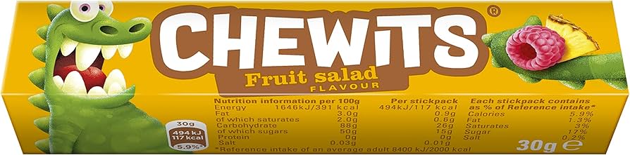 40 x Chewits Fruit Salad Flavour 30G