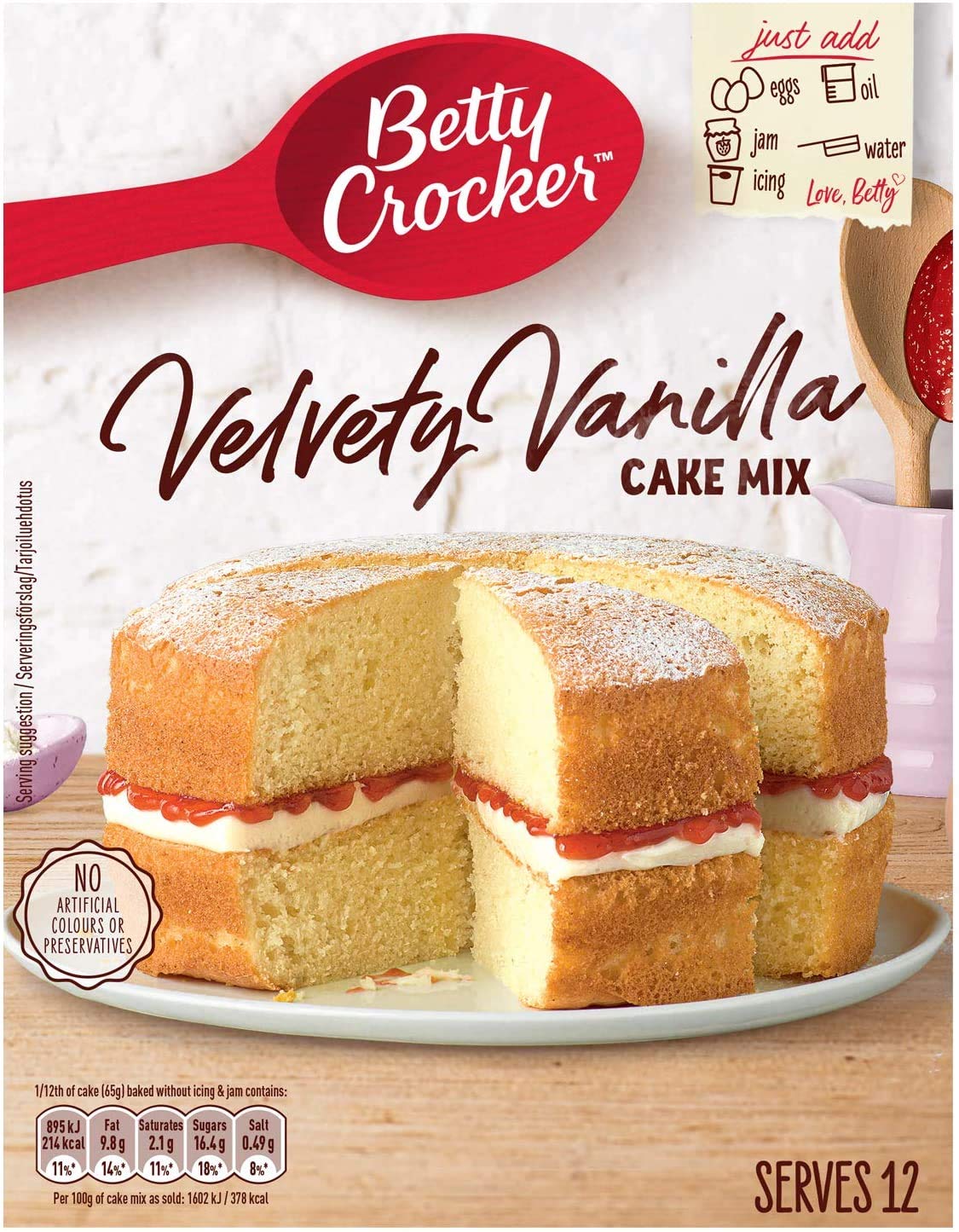 4 x Betty Crocker Velvety Vanilla Cake Mix 425G