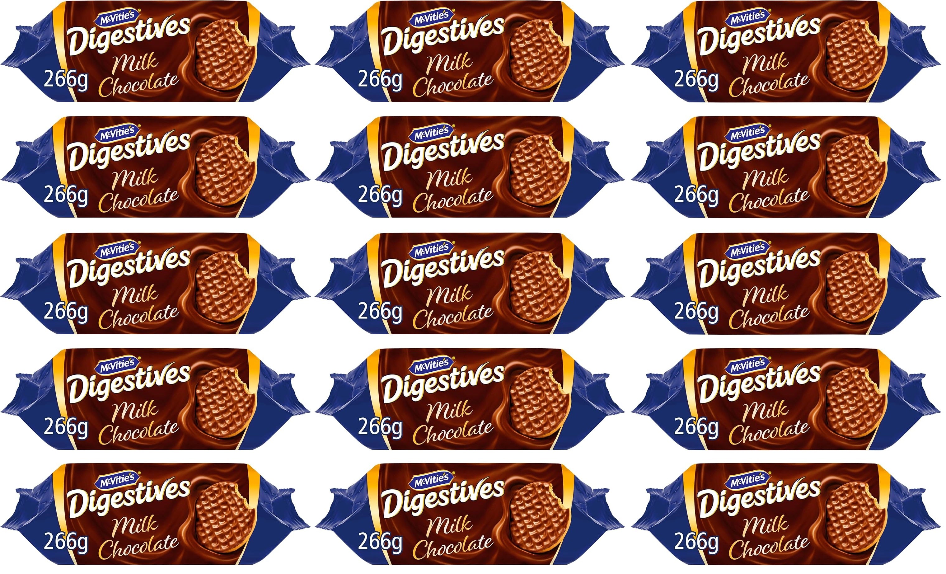 15 X Mcvities Milk Chocolate Digs - 266Gm