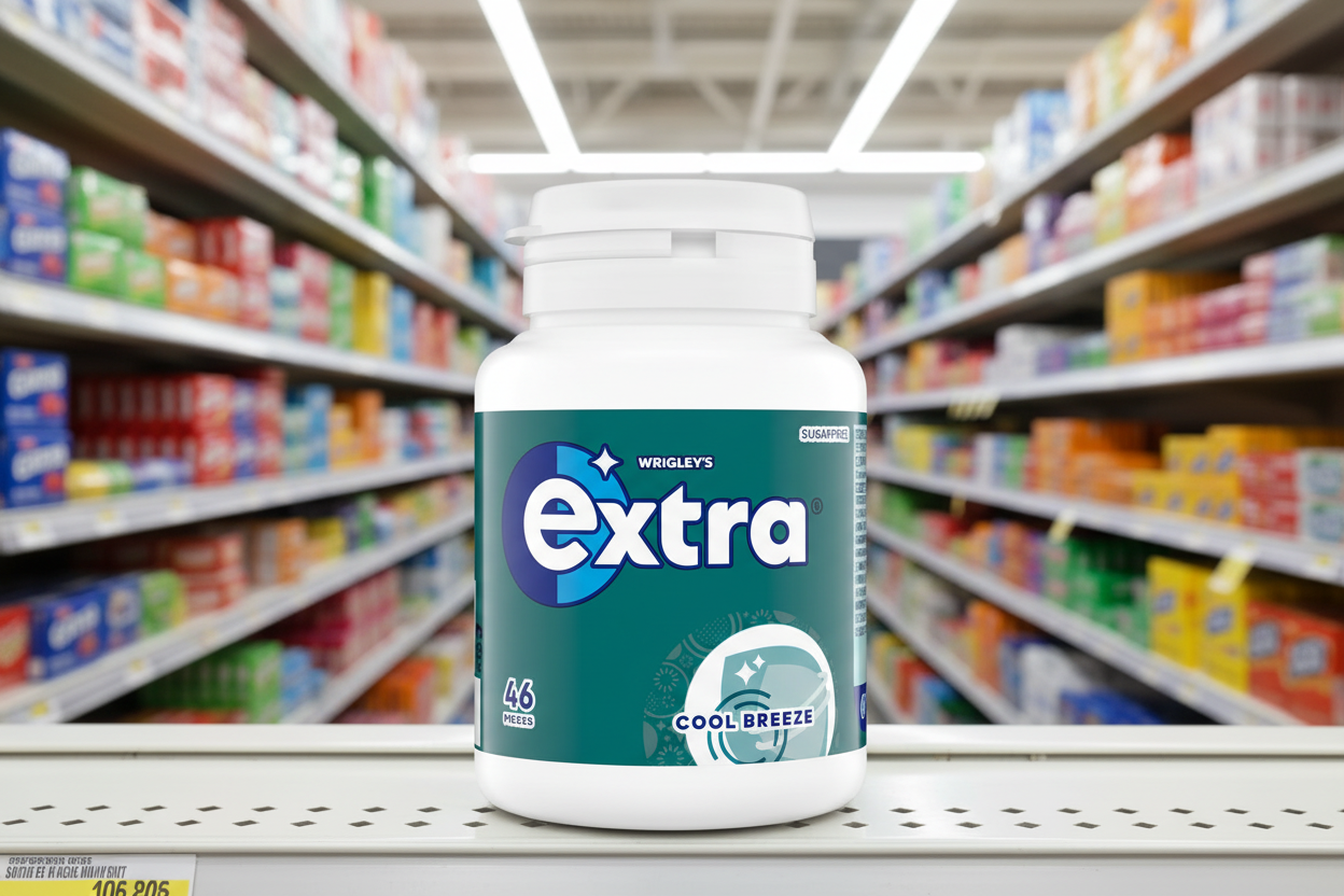 6 x Extra Cool Breeze Chewing Gum Bottle 46pce - 46 PCE