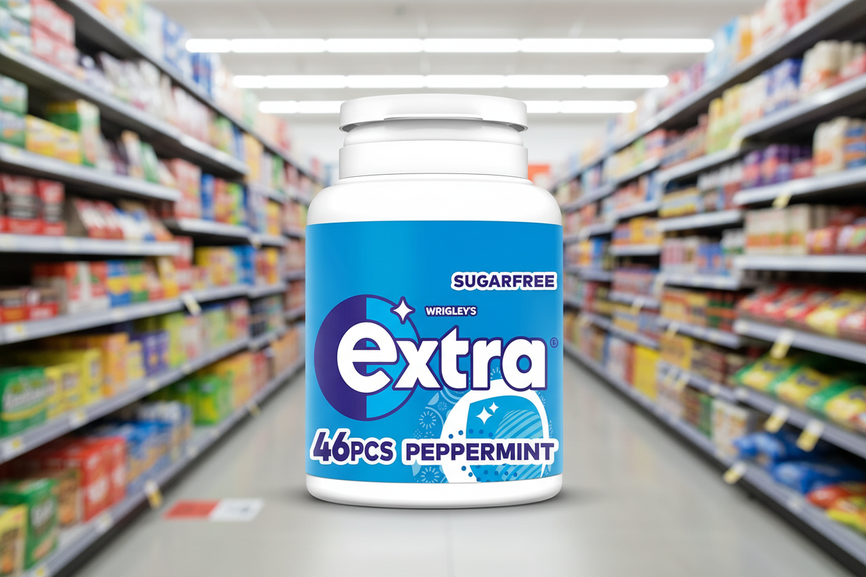 6 x Extra Peppermint Chewing Gum Bottle 46pce - 46 PCE