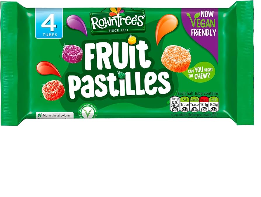 20 x Rowntree's Fruit Pastilles Vegan Friendly Sweets Multipack 42.8G 4 Pack