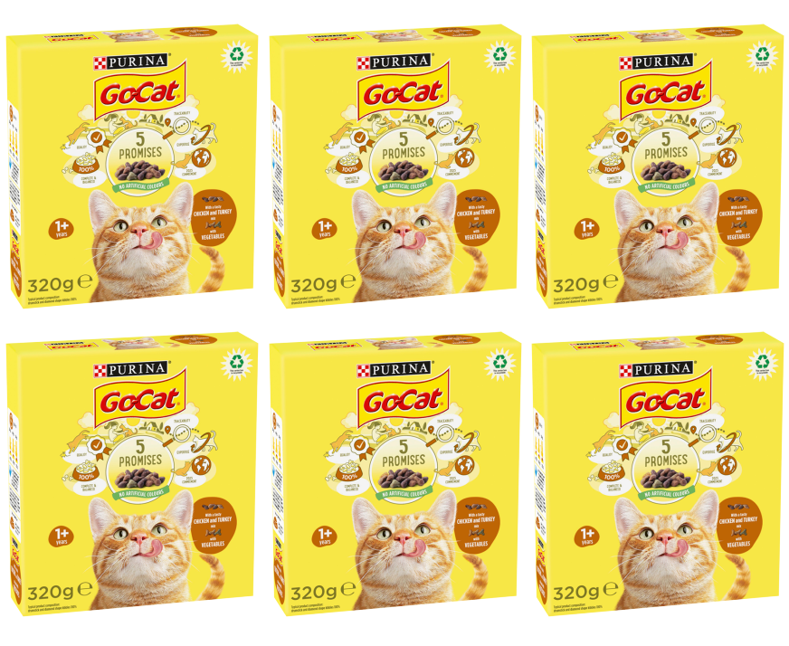 6 x Go Cat Turkey Chicken & Veg 320Gm