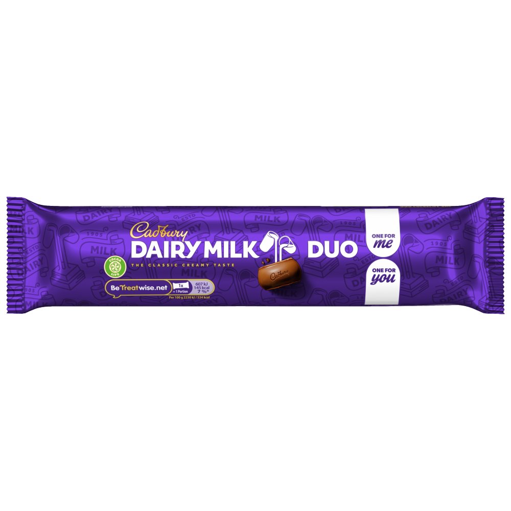 36 x Cadbury Dairy Milk Duo Chocolate Bars 54.4G