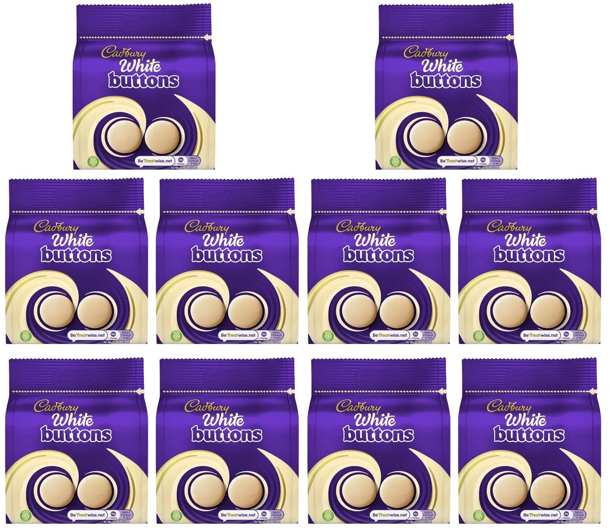 10 X Cadbury White Buttons - 85Gm