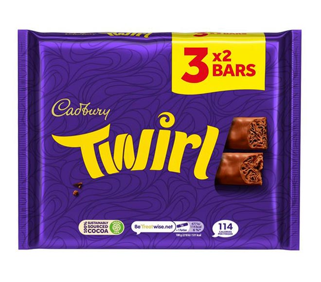 20 x Cadbury Twirl Snacksize 3pk - 129GM