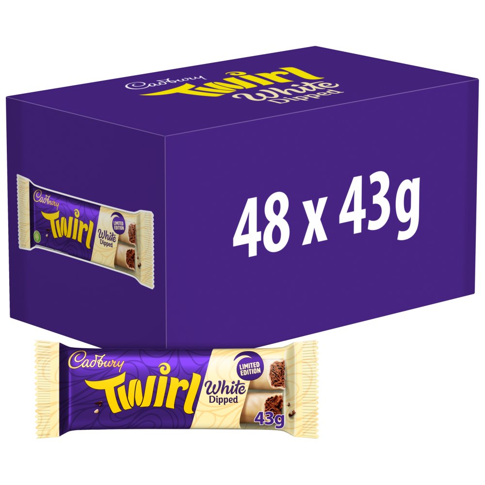 48 x Cadbury Twirl White Dipped Bar  - 43GM