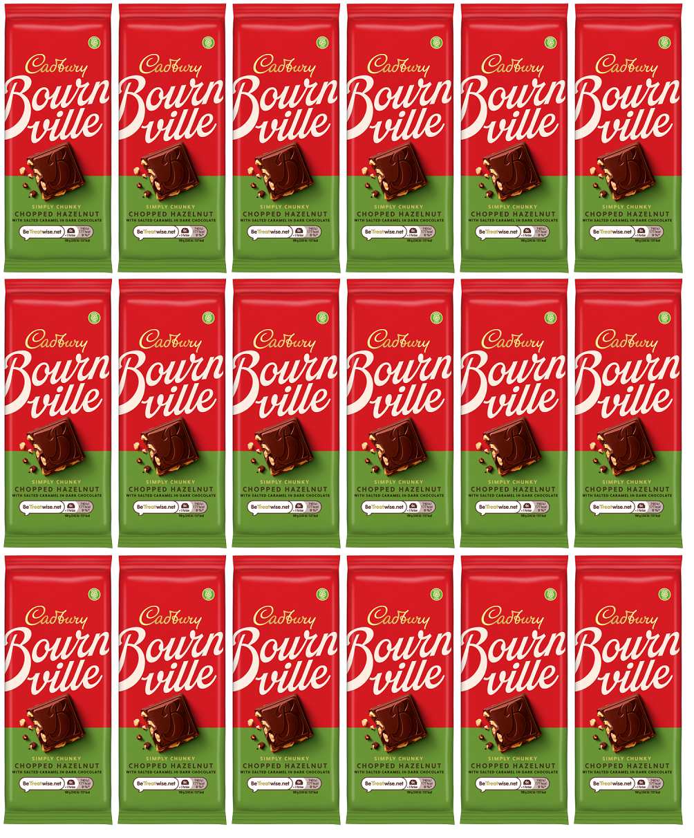 18 x Bournville Caramel Hazelnut - 100G