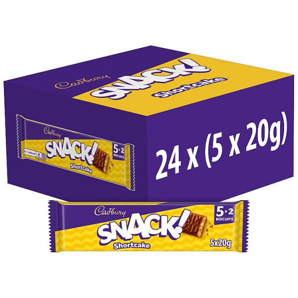 24 X Cadbury Snack Shortcake 5Pk - 100Gm