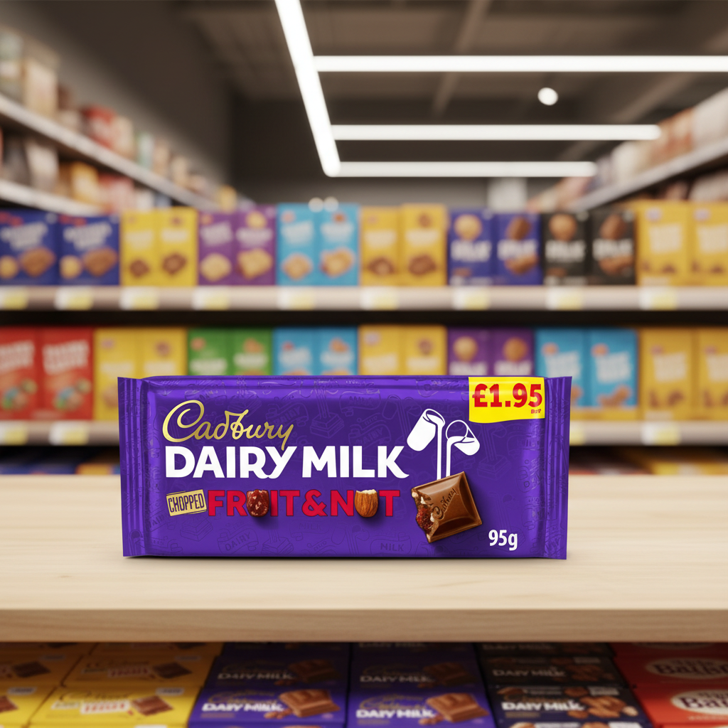 22 X Cadbury Fruit N Nut Bar - 95Gm