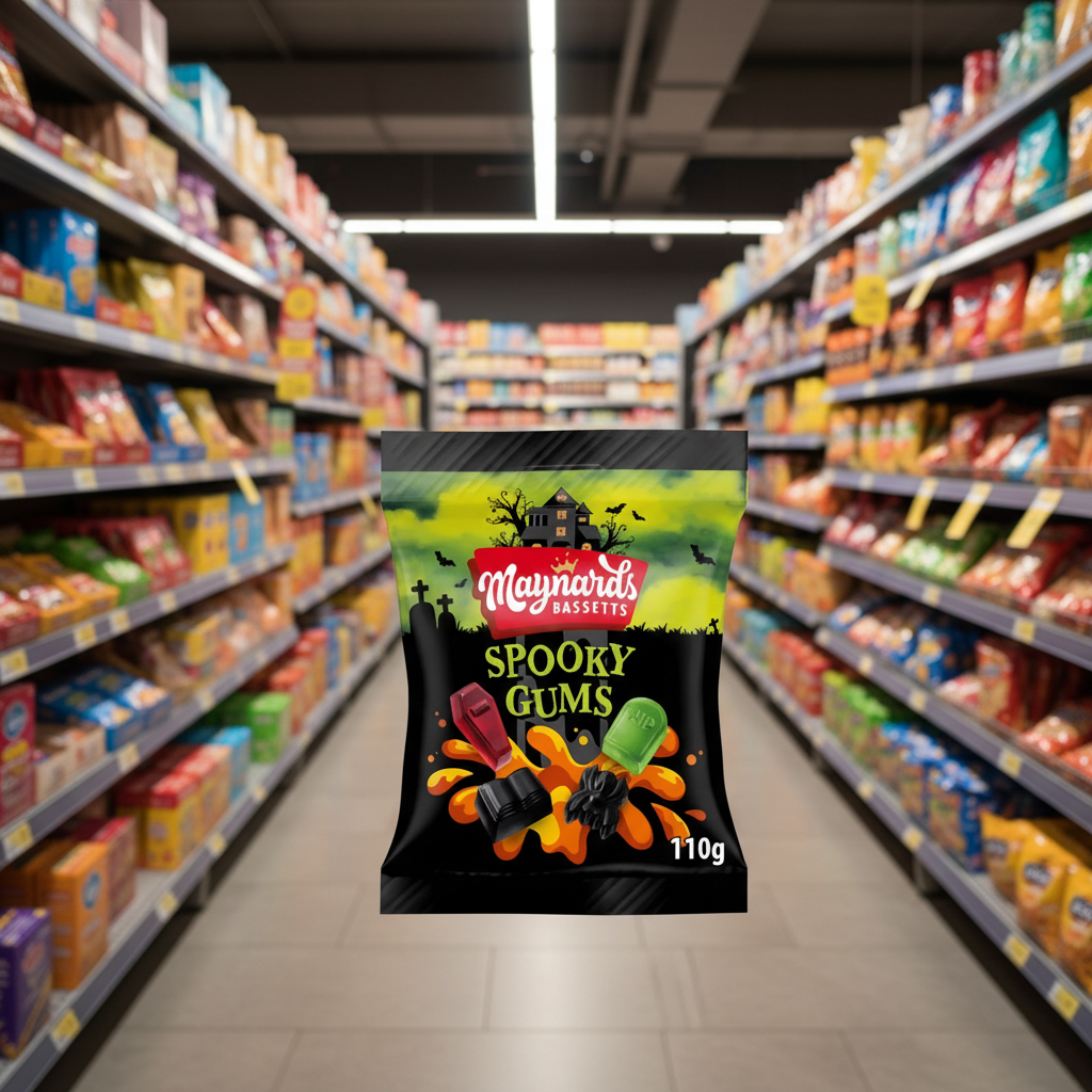 10 X Maynard Bassett Spooky Gums Sweets Bag - 110Gm