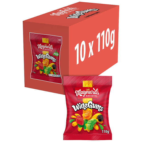10 X Maynards Wine Gums Bag - 110Gm