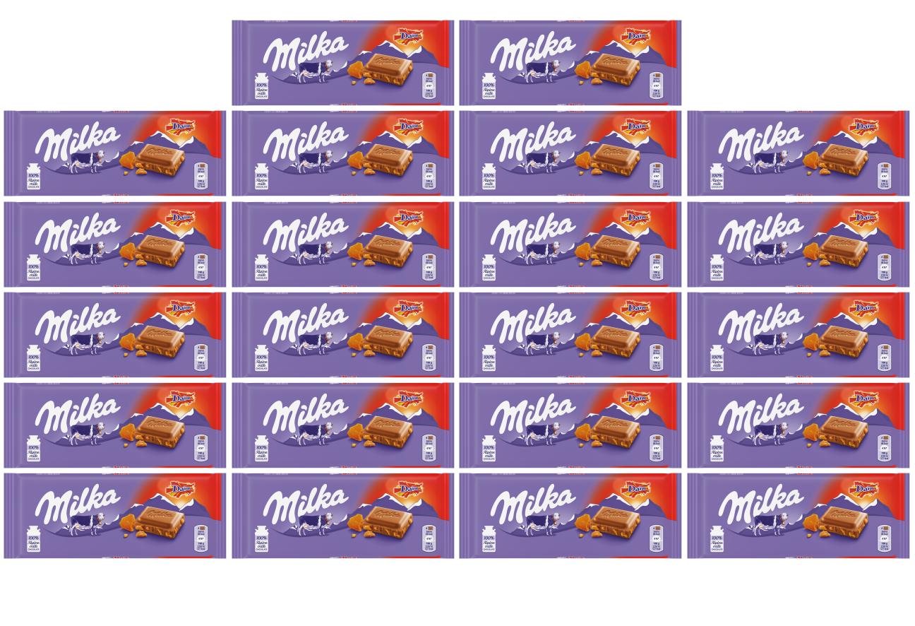 22 x Milka With Daim Large Chocolate Bar 100Gm