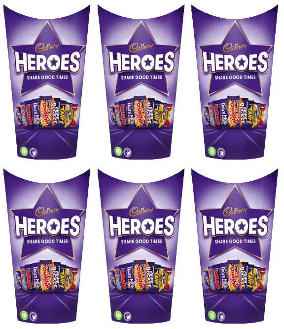 6 x Cadbury Heroes Carton Box Chocolates 290Gm