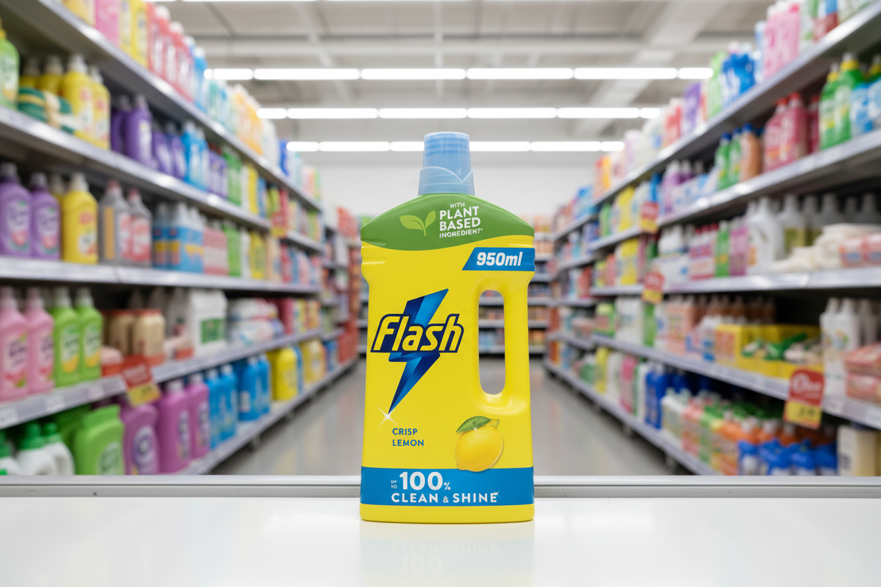 6 x Flash Multipurpose Floor Liquid Cleaner Crisp Lemon 950Ml