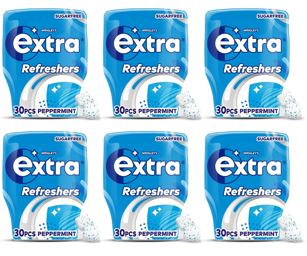 6 x Wrigley's Extra Refreshers 30 Peppermint 67G