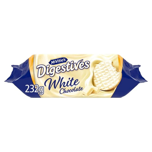 12 X Mcvities White Digestives - 232Gm