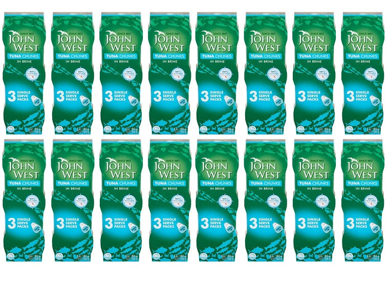 16 x John West Tuna Chunks In Brine 3 X 80G
